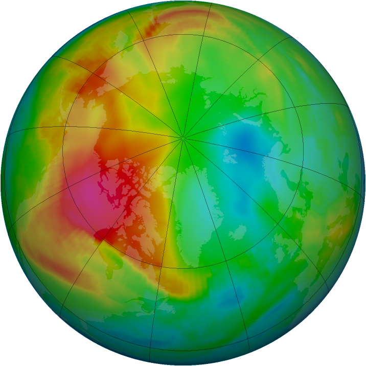Arctic ozone map for 23 December 1981